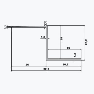 TEMPOLISTEL® B106 Profil szczeliny cieniowej do płyt gipsowo-kartonowych BA 25 - obrazek 2