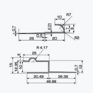 TEMPOLISTEL® A122 Profil dylatacyjny do sufitu podwieszonego - obrazek 2