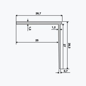 TEMPOLISTEL® B107 Profil wykończeniowy płyty gipsowo-kartonowej BA25 - obrazek 2